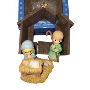 Precious Moments 2008 Nativity set 2-Piece Jesus Mary Joseph Christmas imperfect